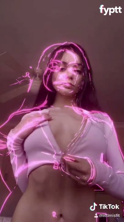 Nude Brunette Tiktok Thot Reveals Her Tits With Neon Shadow Filter Fyptt