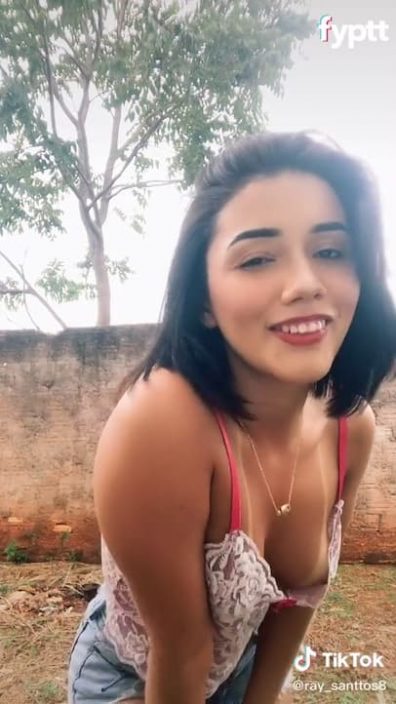 Sexy TikTok Latina girl shows her nip slip with tan lines on her tits