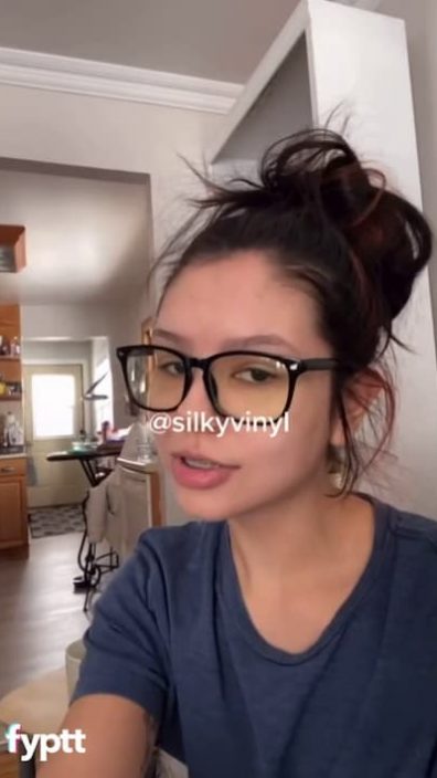 Nerd with big glasses getting naked on TikTok