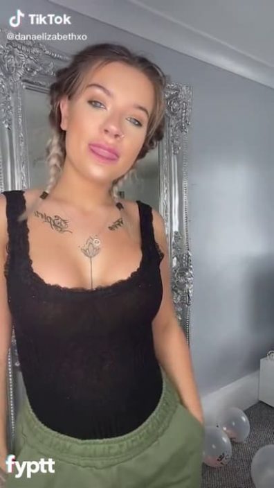 Sexy pierced nipples can easily be seen with see through tank top on TikTok