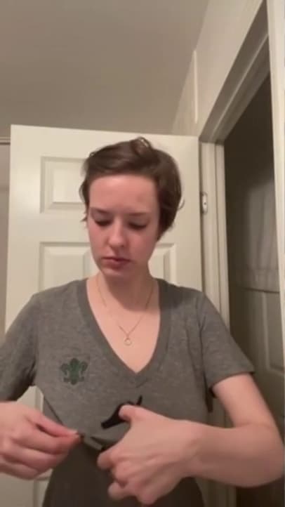 406px x 722px - Not a nip slip, she actually cuts the shirt to show both nipples on sexy  TikTok - FYPTT