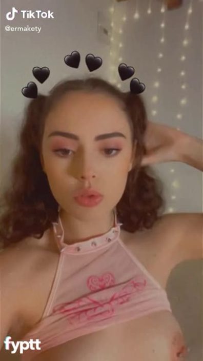 Girl wants the whole world to see her cute pierced titties on NSFW TikTok