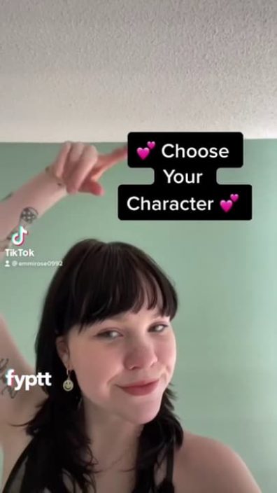 First step to play a NSFW TikTok game is choosing a character