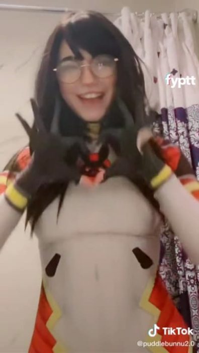 Same NSFW outfit for making TikTok and for masturbating with dildo