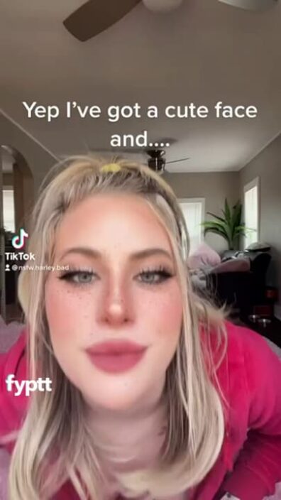 Bad girl's got a cute face, a nice nude body shown on TikTok and a fun pussy