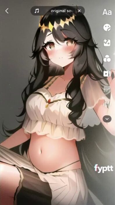 Funny TikTok anime filter turns a naked girl into a girl with clothes