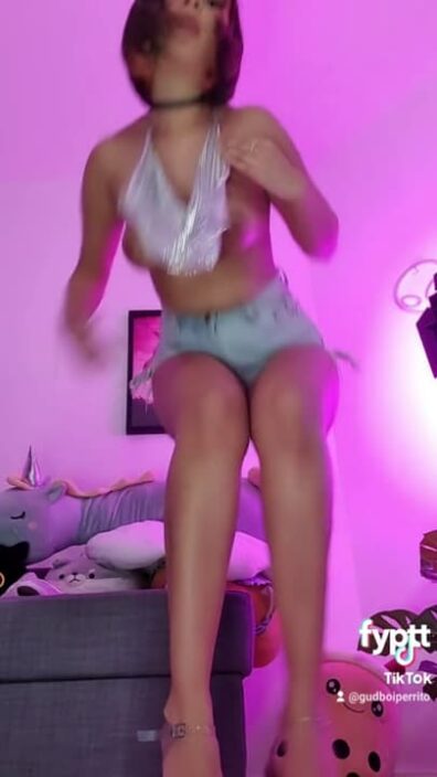 Her top is too small to hide her perky tits on NSFW TikTok