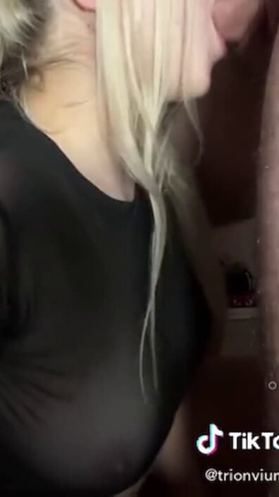 Girl was recording a XXX but her boyfriend disturbed and stuffed his cock into her mouth