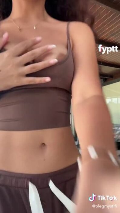 Multiple nip slips reveal this girl's sexy brown nipples